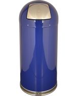 DT15BLUGL Dome Top Bullet Trash Can - 15 Gallon Capacity - 15 3/8" Dia. x 34 1/2" H - Blue in Color