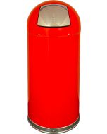 DT15REDGL Dome Top Bullet Trash Can - 15 Gallon Capacity - 15 3/8" Dia. x 34 1/2" H - Red in Color