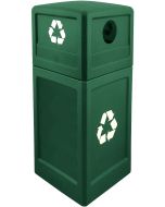 P42SQDTRECGRN Dome Lid Recycling Can - 42 Gallon Capacity - 18 1/2" Sq. x 41 3/4" H - Dark Green in Color