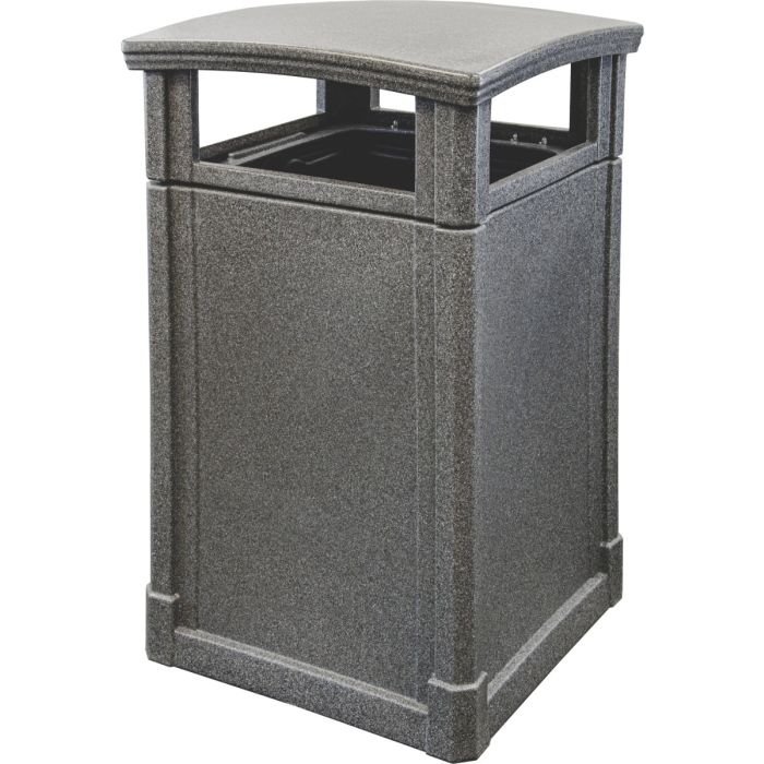 MAV44DTBGNT Dome Lid Trash Can - 44 Gallon Capacity - 27 3/4" Sq. x 45" H - Black Granite in Color