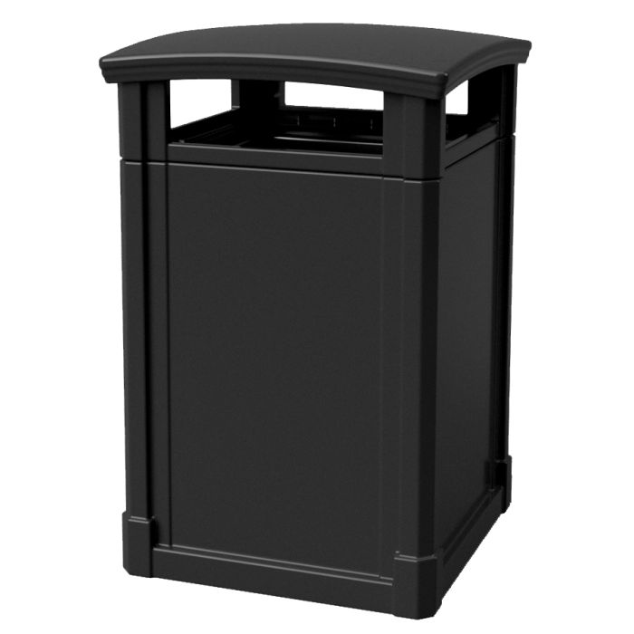 MAV44DTBLA Dome Lid Trash Can - 44 Gallon Capacity - 27 3/4" Sq. x 45" H - Black in Color