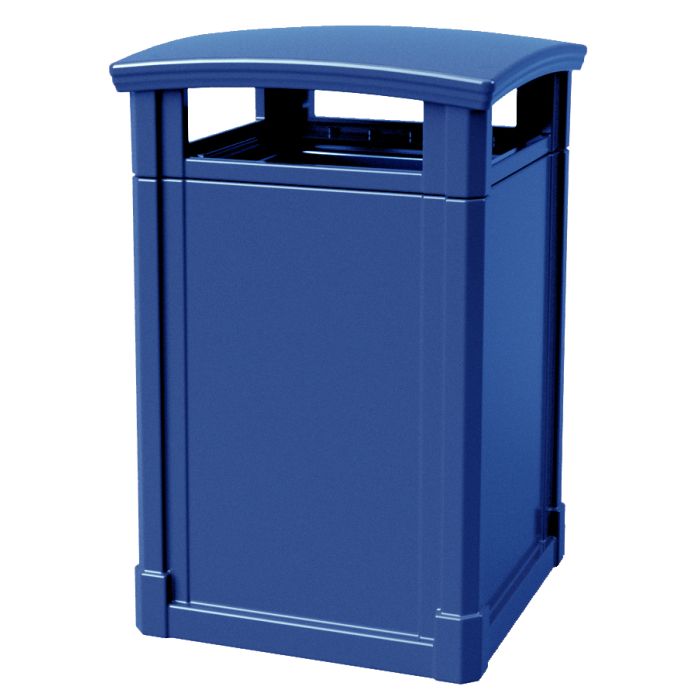 MAV44DTBLU Dome Lid Trash Can - 44 Gallon Capacity - 27 3/4" Sq. x 45" H - Blue in Color