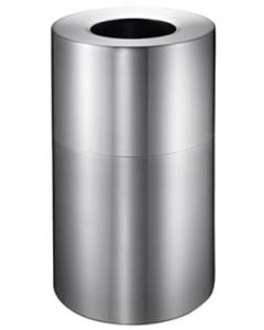 Imprezza ALMO45 Aluminum Open Top Trash Container - 45 Gallon Capacity - Satin Aluminum