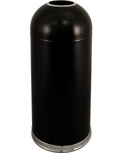 DOT15BKGL Bullet Dome Open Top Waste Can - 15 Gallon Capacity - 15" Dia. x 35 1/2" H - Black in Color