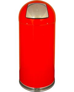 DT15REDGL Dome Top Bullet Trash Can - 15 Gallon Capacity - 15 3/8" Dia. x 34 1/2" H - Red in Color