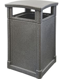 MAV44DTBGNT Dome Lid Trash Can - 44 Gallon Capacity - 27 3/4" Sq. x 45" H - Black Granite in Color