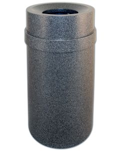 PRFT35BGNT Carrara Funnel Top Trash Can - 35 Gallon Capacity - 20 7/8" Dia. x 34 1/2" H - Black Granite in Color