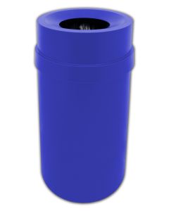 PRFT35BLU Carrara Funnel Top Trash Can - 35 Gallon Capacity - 20 7/8" Dia. x 34 1/2" H - Blue in Color