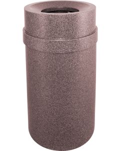 PRFT35CBL Carrara Funnel Top Trash Can - 35 Gallon Capacity - 20 7/8" Dia. x 34 1/2" H - Cobblestone in Color