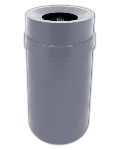 PRFT35GRAY Carrara Funnel Top Trash Can - 35 Gallon Capacity - 20 7/8" Dia. x 34 1/2" H - Gray in Color