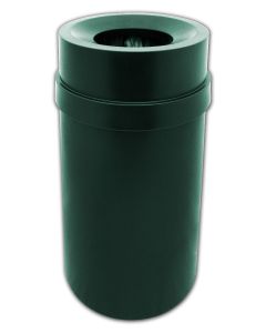 PRFT35GRN Carrara Funnel Top Trash Can - 35 Gallon Capacity - 20 7/8" Dia. x 34 1/2" H - Dark Green in Color