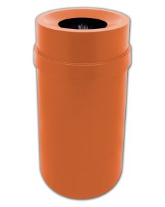 PRFT35ORA Carrara Funnel Top Trash Can - 35 Gallon Capacity - 20 7/8" Dia. x 34 1/2" H - Orange in Color