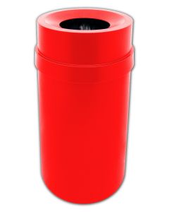 PRFT35RED Carrara Funnel Top Trash Can - 35 Gallon Capacity - 20 7/8" Dia. x 34 1/2" H - Red in Color