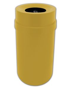 PRFT35YEL Carrara Funnel Top Trash Can - 35 Gallon Capacity - 20 7/8" Dia. x 34 1/2" H - Yellow in Color