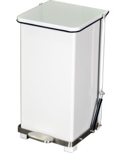 QSO12WH Quiet Close Step On Trash Can - 12 Gallon Capacity - 12 1/4" D x 14" W x 23 1/2" H - White in Color