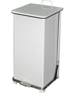 QSO12WH Quiet Close Step On Trash Can - 12 Gallon Capacity - 12 1/4" D x 14" W x 23 1/2" H - White in Color