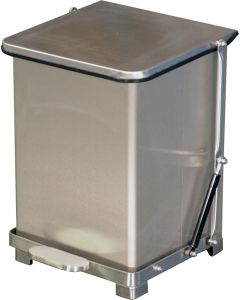 QSO7WH Quiet Close Step On Waste Receptacle - 7 Gallon Capacity - 12 1/4" D x 14" W x 17 1/2" H - White in Color