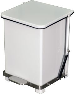 QSO7WH Quiet Close Step On Waste Receptacle - 7 Gallon Capacity - 12 1/4" D x 14" W x 17 1/2" H - White in Color