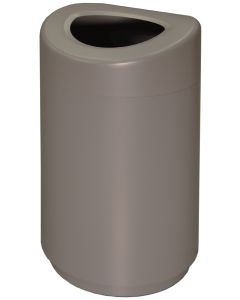 TGOT35 Curved Open Top Container - 30 Gallon Capacity - 20" Dia. x 33 1/2" H - Titanium Gray in Color