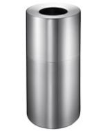 ALMO12 Aluminum Open Top Trash Can - 12 Gallon Capacity - Satin Aluminum