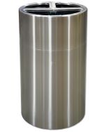 Imprezza ALMOR40T Aluminum Open Top Triple Stream Recycling Container - 40 Gallon Capacity - Satin Aluminum