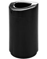 BKOT35 Curved Open Top Container - 30 Gallon Capacity - 20" Dia. x 33 1/2" H - Black in Color