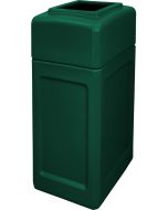 DCS34OTDGRN Open Top Trash Can - 34 Gallon Capacity - 15 1/2" L x 20 1/2" W x 37" H - Dark Green in Color