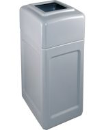 DCS34OTGRA Open Top Trash Can - 34 Gallon Capacity - 15 1/2" L x 20 1/2" W x 37" H - Gray in Color