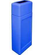 DCUS13BLU Open Top Trash Can - 13 Gallon Capacity - 9" L x 14 3/4" W x 35 3/4" H - Blue in Color