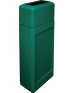 DCUS13DGRN Open Top Trash Can - 13 Gallon Capacity - 9" L x 14 3/4" W x 35 3/4" H - Dark Green in Color