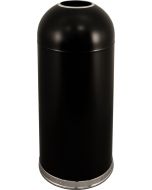 DOT15BKGL Bullet Dome Open Top Waste Can - 15 Gallon Capacity - 15" Dia. x 35 1/2" H - Black in Color