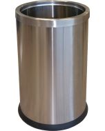 DSWB25SS Round Wastebasket with Ring - 2 1/2 Gallon Capacity - 7 3/4" Dia. x 12" H - Stainless Steel