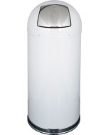 DT15WHIGL Dome Top Bullet Trash Can - 15 Gallon Capacity - 15 3/8" Dia. x 34 1/2" H - White in Color