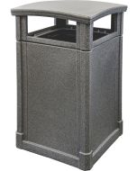 MAV44DTBGNT Dome Lid Trash Can - 44 Gallon Capacity - 27 3/4" Sq. x 45" H - Black Granite in Color