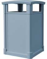 MAV44DTGRA Dome Lid Trash Can - 44 Gallon Capacity - 27 3/4" Sq. x 45" H - Gray in Color