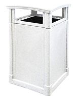 MAV44DTWGNT Dome Lid Trash Can - 44 Gallon Capacity - 27 3/4" Sq. x 45" H - White Granite in Color