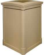 MAV44OTBEI Open Top Trash Can - 44 Gallon Capacity - 27 3/4" Sq. x 40" H - Beige in Color