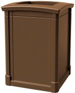 MAV44OTBRO Open Top Trash Can - 44 Gallon Capacity - 27 3/4" Sq. x 40" H - Bronze in Color