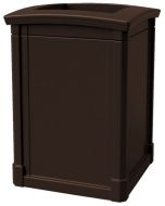 MAV44OTJAVA Open Top Trash Can - 44 Gallon Capacity - 27 3/4" Sq. x 40" H - Dark Brown in Color