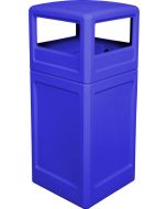 Imprezza P42SQDTBLU Dome Lid Trash Can - 42 Gallon Capacity - 18 1/2" Sq. x 41 3/4" H - Blue in Color