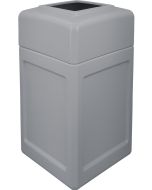 P52SQOTGRA Open Top Trash Can - 52 Gallon Capacity - 20 1/2" Sq. x 36 1/2" H - Gray in Color