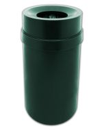 PRFT35DGRN Carrara Funnel Top Trash Can - 35 Gallon Capacity - 20 7/8" Dia. x 34 1/2" H - Dark Green in Color