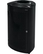 TRO21BKPL Triangular Curved Open Top Trash Can - 21 Gallon Capacity - Black in Color