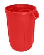 VCR20RED-HD Vulcan HD Heavy Duty Round Container with Venting Channels - 20 Gallon Capacity - 19 1/2" Dia. x 23 1/2" H - Red in Color