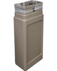 DCUS13JAVA Open Top Trash Can - 13 Gallon Capacity - 9" L x 14 3/4" W x 35 3/4" H - Dark Brown in Color