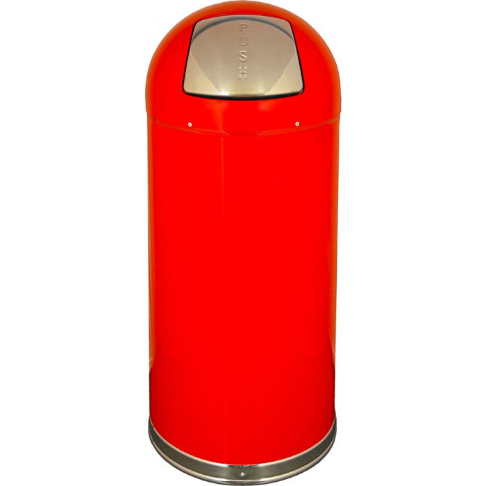 DT15REDGL Dome Top Bullet Trash Can - 15 Gallon Capacity - 15 3/8